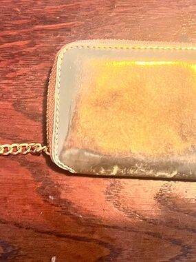 Metallic Gold Zip Card Case